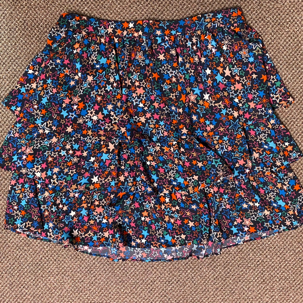 J. Crew Kaleidoscope Star Print Tiered Skirt EUC Size 8